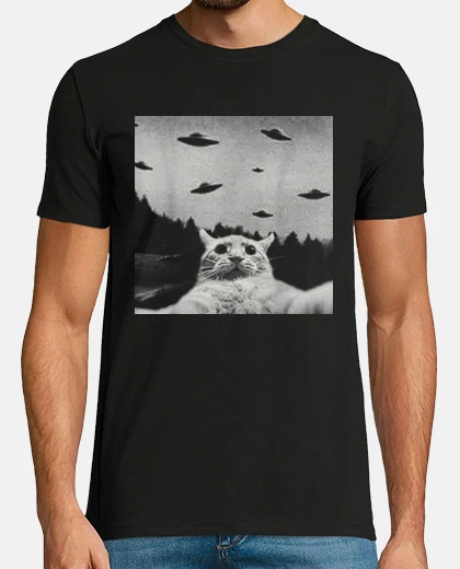 Camiseta Selfie Gato Ovnis Ufo Extraterrestres Frikis