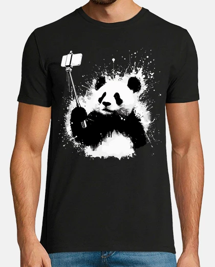 Tee-shirt selfie stick panda street art