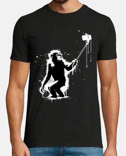 Tee-shirt selfie stick singe monochromatique