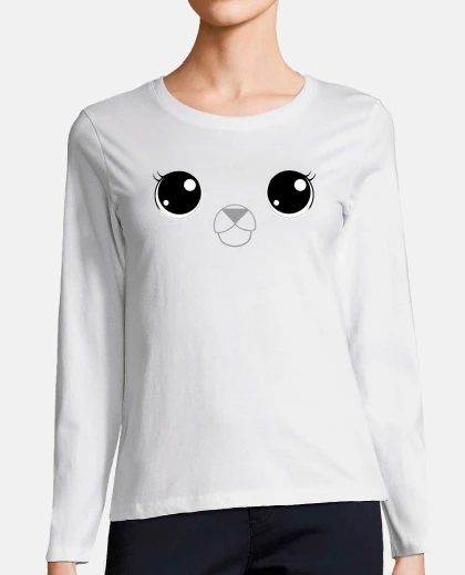 Tee-shirt selkie, manches longues, blanc
