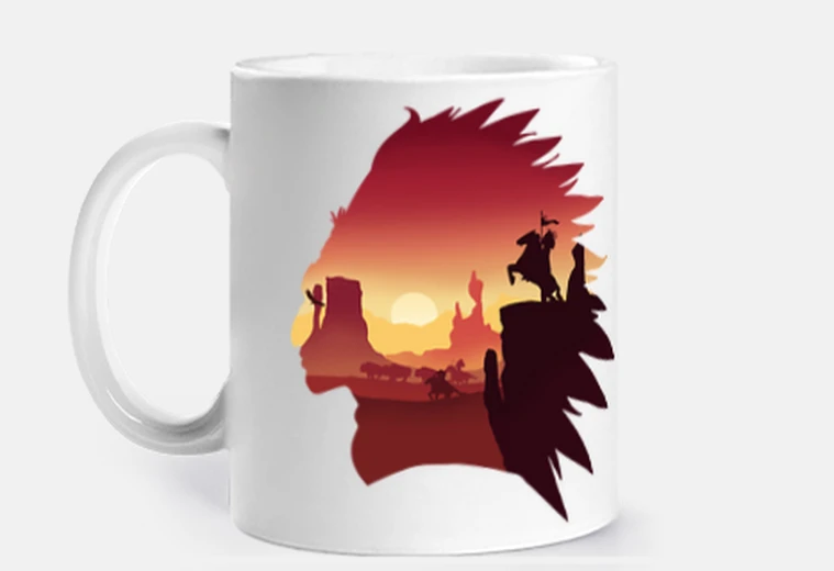 Tazza selvaggio west vecchio nazione e nativi