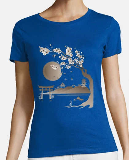 Tee-shirt sépia cerise japonaise