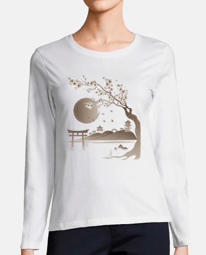 Tee-shirt sépia cerise japonaise