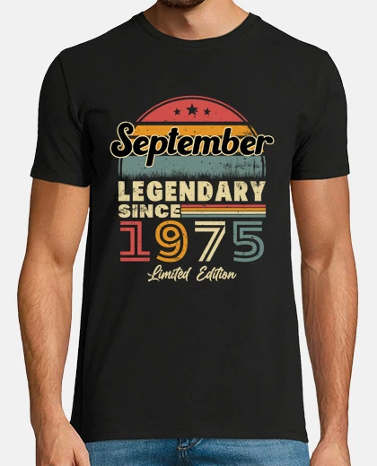 Tee-shirt Septembre 1975 vintage rétro anniversaire