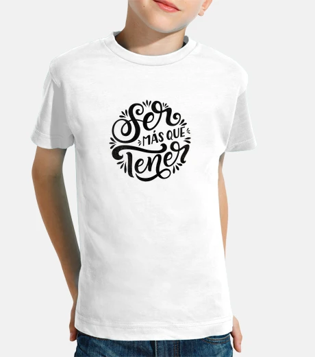 Ropa Ser, más que tener. Camiseta Minimalista Niño, manga corta, blanco