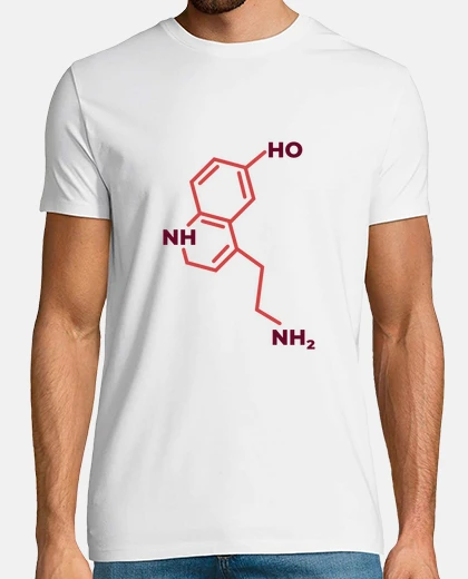 T-shirt serotonina, neurotrasmettitore, molecola del benessere