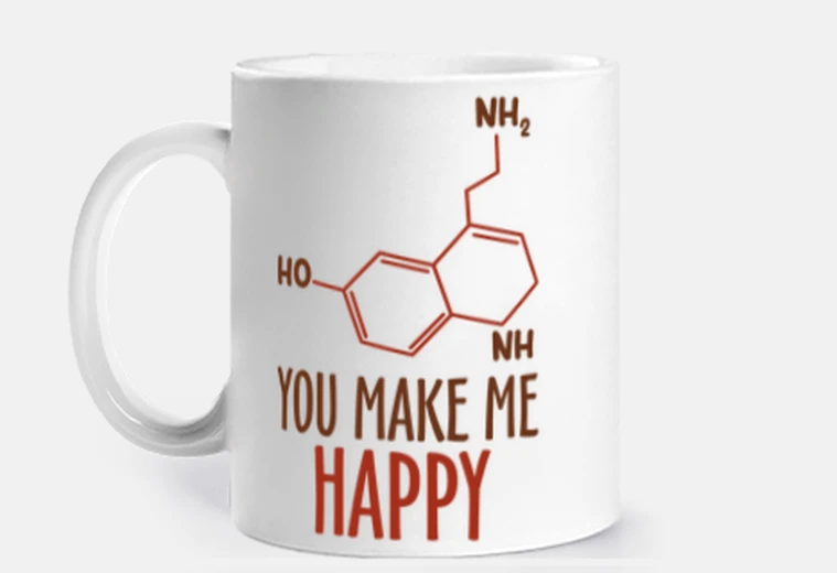 Mug sérotonine molécule du bonheur tasse personnalisable café tisane salon 
