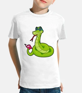 serpent avec lunettes de soleil et livr
