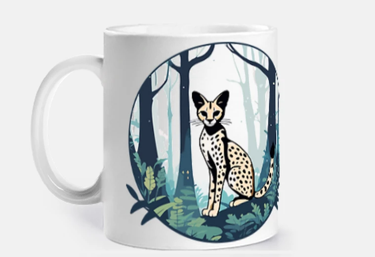 Mug serval dans la forêt en can