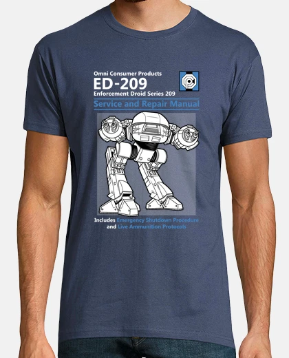 T-shirt servizio ed-209 e manuale di riparazione