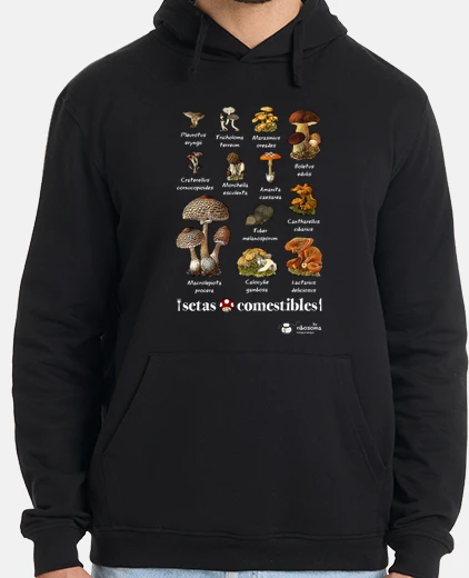 Sudadera Setas comestibles (fondos oscuros)
