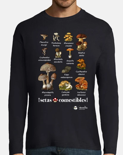 Camiseta Setas comestibles (fondos oscuros)