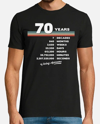 T-shirt settantesimo compleanno vintage 70 anni tostadora