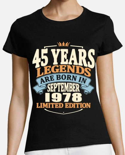 T-shirt Settembre 1978 - 45 anni di compleanno