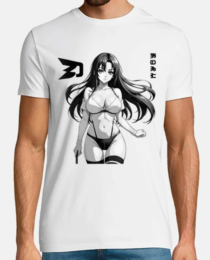 T-shirt sexy waifu otaku ragazza anime giappone