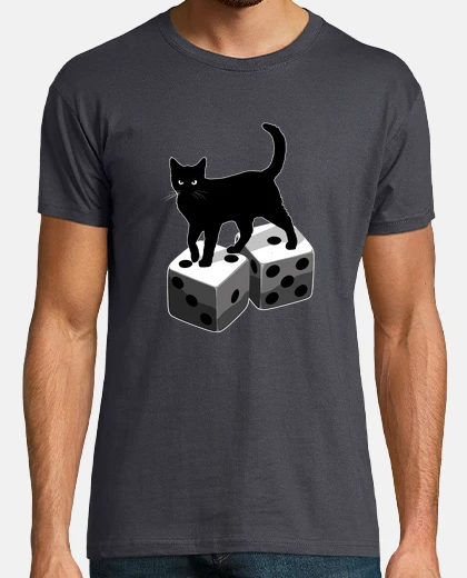T-shirt sfortuna-taglia-gatto-gioco d39azzardo