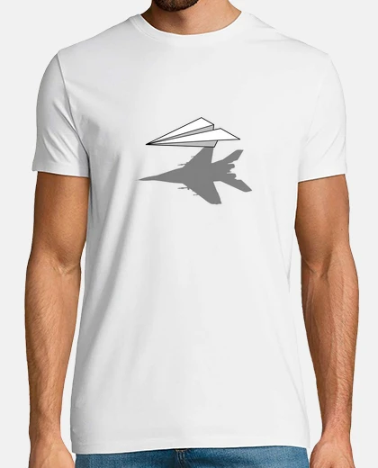 T-shirt shadow paper plane