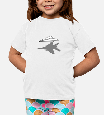 Shadow paper plane kids t-shirt