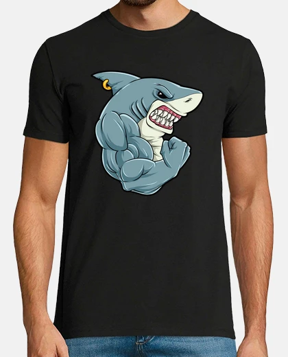 T-shirt Shark At The Gym  Fitness Training Muscles