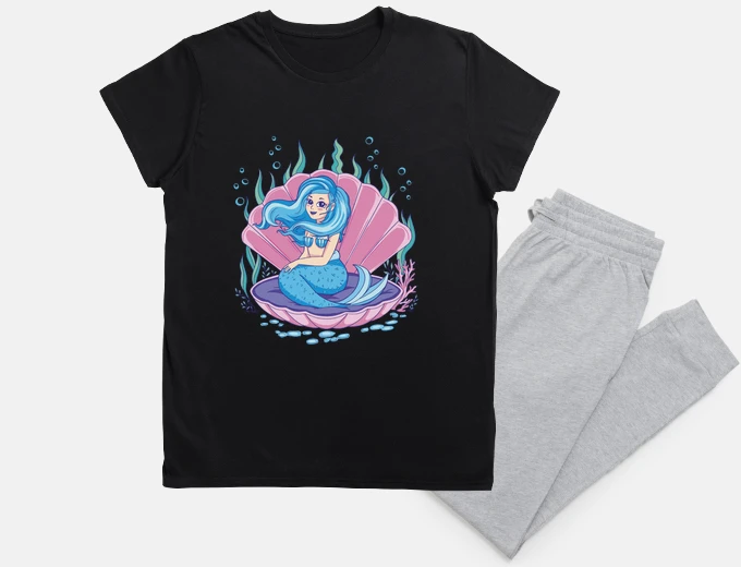 Pyjama shell mermaid, princess, good night