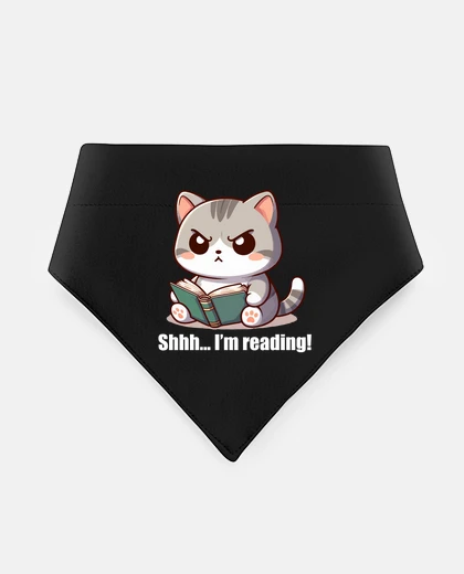 Mascotas shhh im reading - white letters