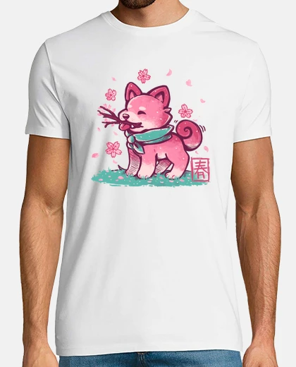 T-shirt shiba primaverile - camicia da uomo