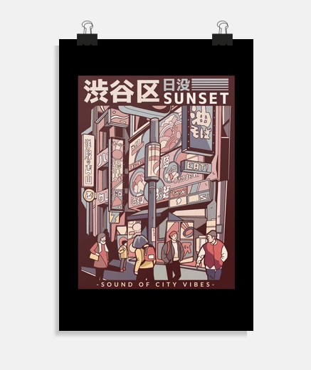 Poster shibuya street tokyo