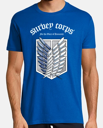 T-shirt shingeki no corps sondaggio kyojin - bianco /