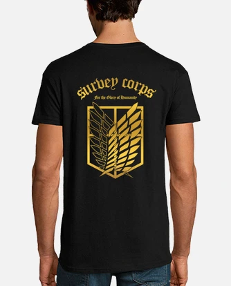 Shingeki survey corps gold logos front and back