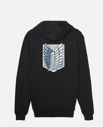 Sudadera shingeki no kyojin logo delante y laTostadora