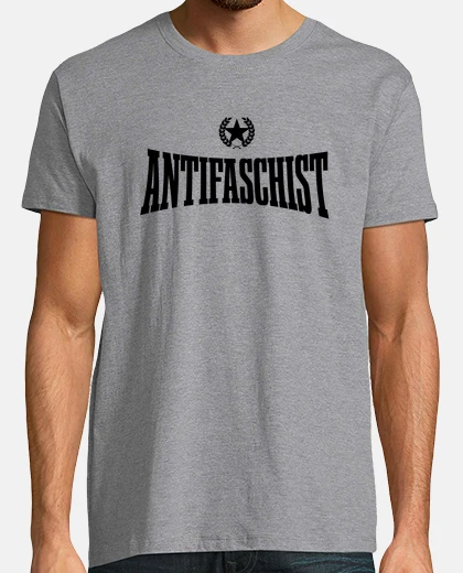 Tee-shirt shirt gris h - antifaschiste noir