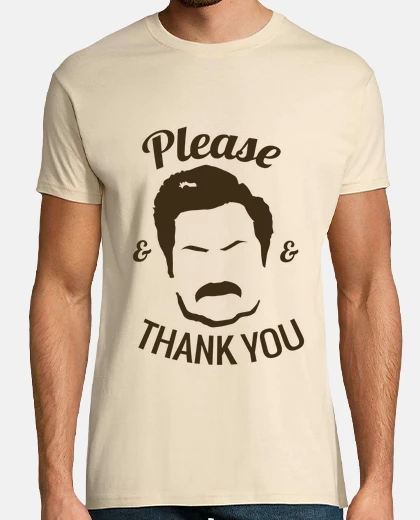 T-shirt shirt guy - ron swanson please and thank you