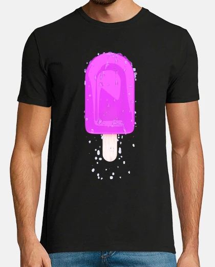 Tee-shirt shirt noir crème glacée à la fraise