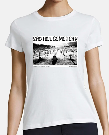 Tee-shirt shirt photo femme triste colline
