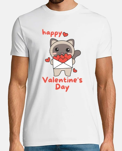 T-shirt Siamese Cat For Valentines Day Cute