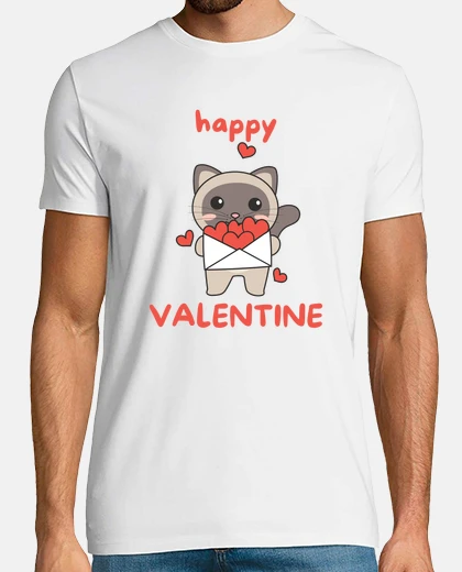 T-shirt Siamese Cat For Valentines Day Cute