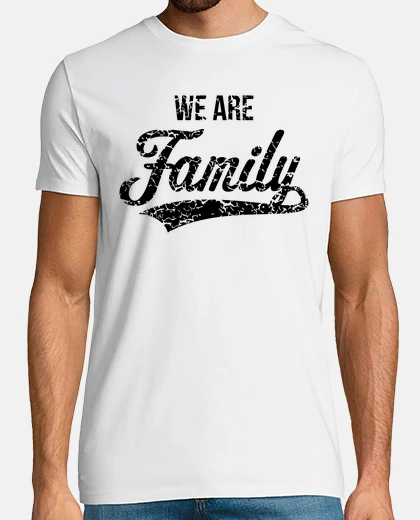 T-shirt siamo famiglia vintage nero
