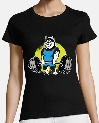 T-shirt siberian husky sollevamento pesi sono d