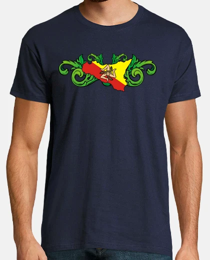 T-shirt Sicilia bandiera mappa
