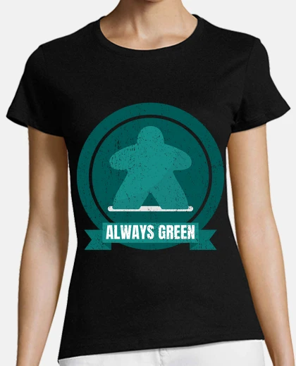 Playera siempre diseño meeple verde