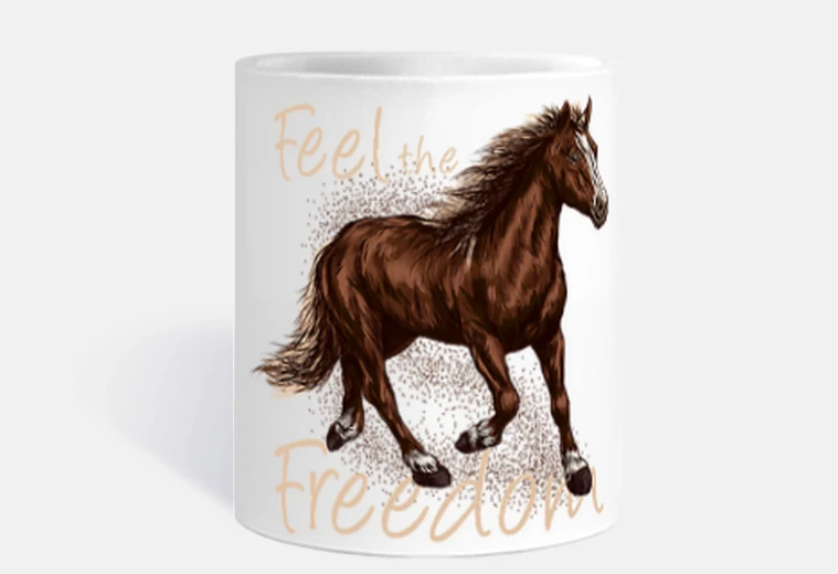 Taza siente la libertad caballo naturaleza