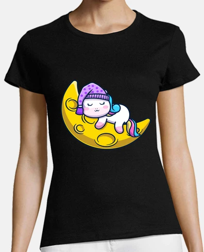 Playera siesta de unicornio en la luna