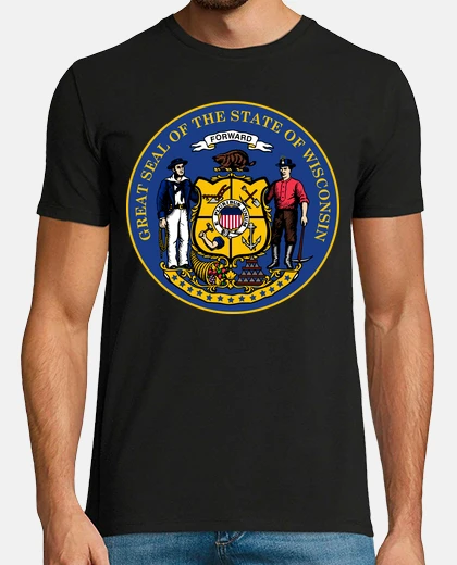 T-shirt sigillo dello stato di wisconsin