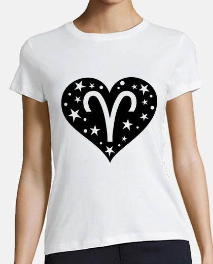 Tee-shirt signe horoscope bélier coeur étoiles zodiaque