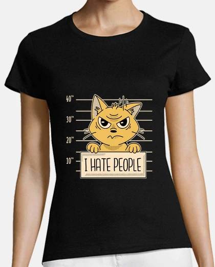 Playera signo de gato no me gusta la gente, humor