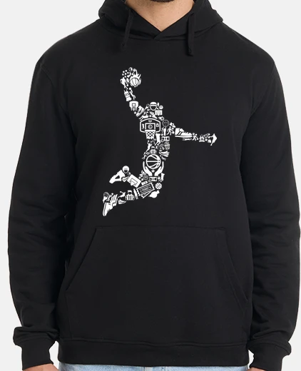 Hoodie silhouette basketball player collage nba basketball sport