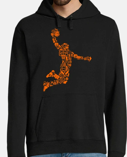 Hoodie silhouette basketball player collage nba basketball sport