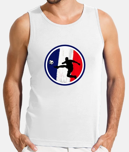 T-shirt silhouette calciatore bandiera francia