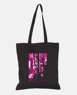 silhouette of, girl in japan, manga, woman bag