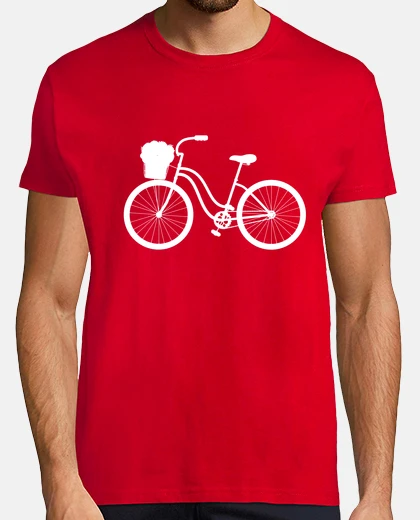 Camiseta silueta bicicleta blanca